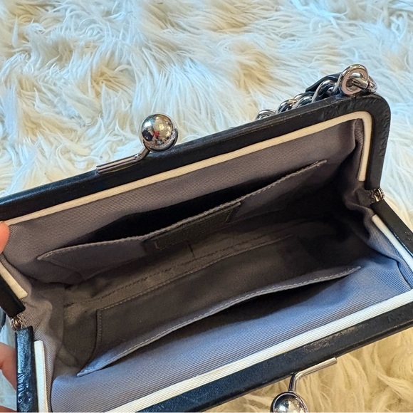 Coach Kisslock Purse Vintage Parker Black Signature C Chain Canvas Shoulder Bag - Picture 6 of 9